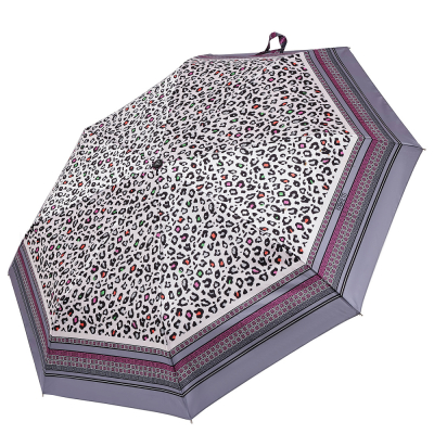 Изображение товара Женский автоматический зонт Fabretti с леопардовым принтом и серым цветом