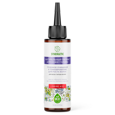 Изображение товара Натуральный пилинг для кожи головы Synergetic для роста волос 110 мл