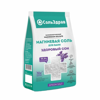 Изображение товара Магниевая соль для ванн СольЗдрав Здоровый сон 800 г натуральная морская соль и травы