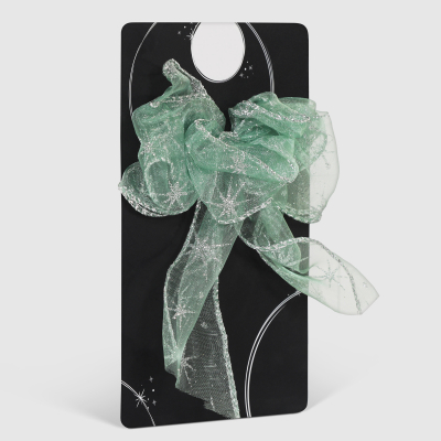 Изображение товара Декоративный бант Kaemingk зеленый 11х15 см для новогоднего декора