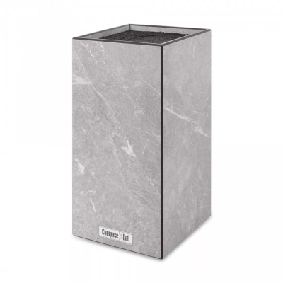 Изображение товара Подставка для кухонных ножей ComposeEat светлый мрамор 11x11x24 см
