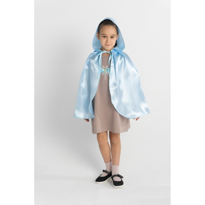 Изображение товара Детская голубая атласная карнавальная накидка Larisol Kids Р.50