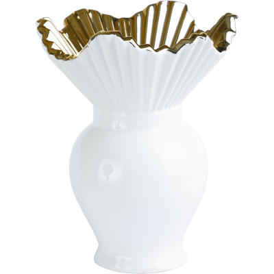 Изображение товара Праздничная керамическая ваза Glasar 18x18x21 см белая универсальная