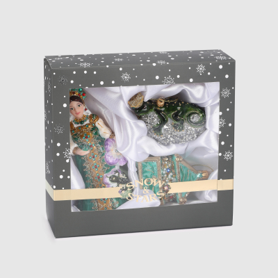 Изображение товара Набор ёлочных игрушек Snow and Stars царевна, ларец, ящерица 3 шт.