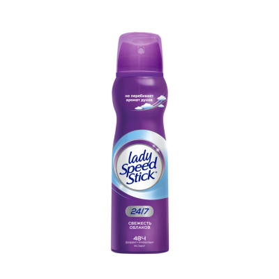 Изображение товара Дезодорант женский антиперспирант спрей Lady Speed Stick 24/7 Свежесть Облаков 150мл Изображение товара Дезодорант женский антиперспирант спрей Lady Speed Stick 24/7 Свежесть Облаков 150мл