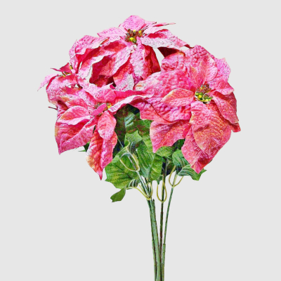 Изображение товара Композиция из пуансетии Конэко-О розовая 60 см - искусственный цветок для интерьера