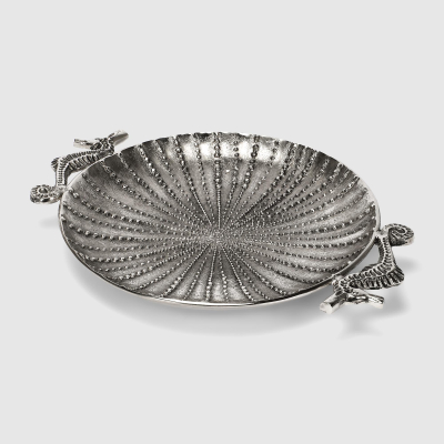 Изображение товара Декоративное блюдо Universal Ark Seahorse из алюминия серебристое