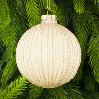 Изображение товара Шар стеклянный Yancheng Shiny золотой с орнаментом D8 см