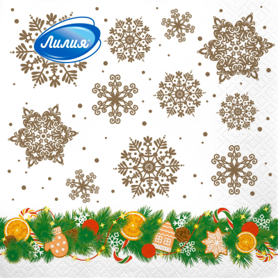 Изображение товара Салфетки Лилия Еловое украшение 2 сл 20 л 33х33 см