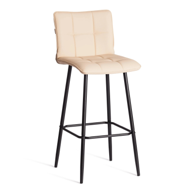 Изображение товара Барный стул TC Bari из экокожи с металлическим каркасом бежевый 45x56x110 см