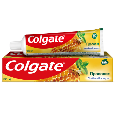 Изображение товара Зубная паста Colgate Прополис отбеливающая с натуральными ингредиентами для бережного отбеливания зубов и сохранения здоровья десен, 75 мл