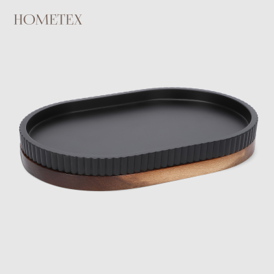 Изображение товара Подставка Hometex для диспенсера и стакана черная 20x13 см