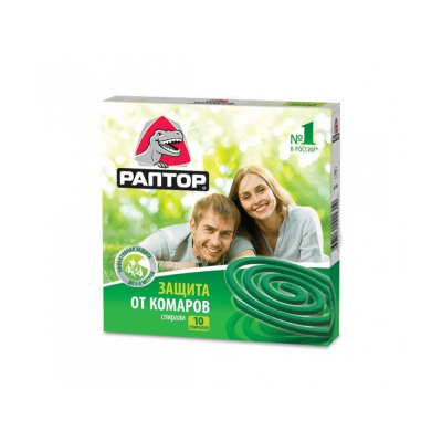 Изображение товара Спираль от комаров Раптор Mega Power 10 шт надежная защита без запаха