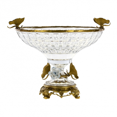 Изображение товара Декоративная ваза Glasar 42x42x32 см стекло и бронза стиль XVIII века