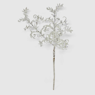 Изображение товара Декоративная веточка Конэко-О с узорами, белая, 50 см