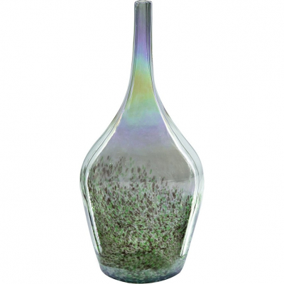 Изображение товара Стеклянная ваза Glasar 17х17х36 см зеленая для декора интерьера