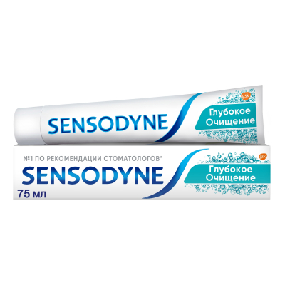 Изображение товара Зубная паста Sensodyne Глубокое очищение 75 мл для защиты чувствительных зубов Изображение товара Зубная паста Sensodyne Глубокое очищение 75 мл для защиты чувствительных зубов