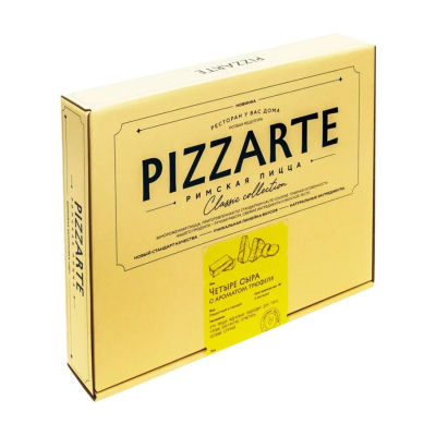 Изображение товара Пицца римская Pizzarte 4 сыра с ароматом трюфеля 380 г - готовое итальянское блюдо высокого качеств