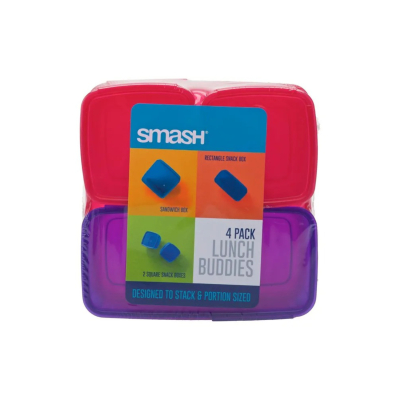 Изображение товара Набор контейнеров Smash для ланча 4 шт яркие пластиковые многоразовые