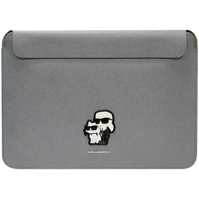 Изображение товара Чехол Karl Lagerfeld Saffiano Sleeve NFT Karl Choupette, серебряный (KLCS14SAKCPMG)
