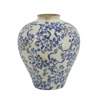 Изображение товара Ваза Glasar 23х23х28 см из керамики, белая и синяя