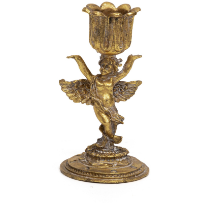 Изображение товара Подсвечник Glasar с ангелом 6х6х12 см золотистый металлический