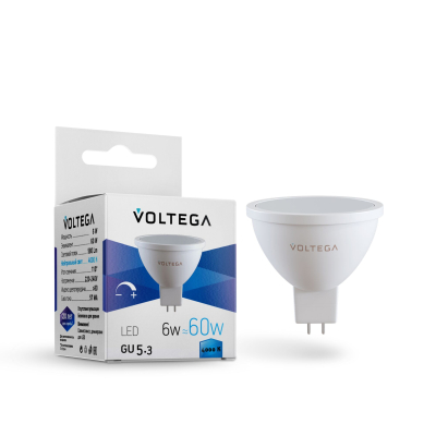 Изображение товара Лампочка светодиодная Voltega SIMPLE 7171 GU5.3 4000K 580 Лм 24 месяца гарантия Изображение товара Лампочка светодиодная Voltega SIMPLE 7171 GU5.3 4000K 580 Лм 24 месяца гарантия