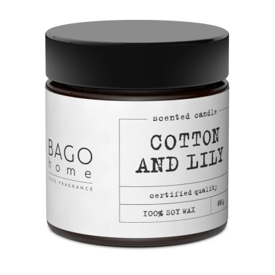 Изображение товара Ароматическая свеча в стекле BAGO home Хлопок и лилия 88 г