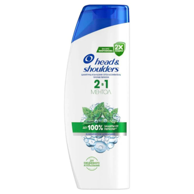 Изображение товара Шампунь-бальзам Head & Shoulders против перхоти 2в1 ментол 360 мл Изображение товара Шампунь-бальзам Head & Shoulders против перхоти 2в1 ментол 360 мл