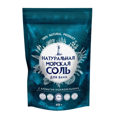 Изображение товара Морская соль для ванн Гринфилд морская можжевельник 600 г натуральное средство для релаксации