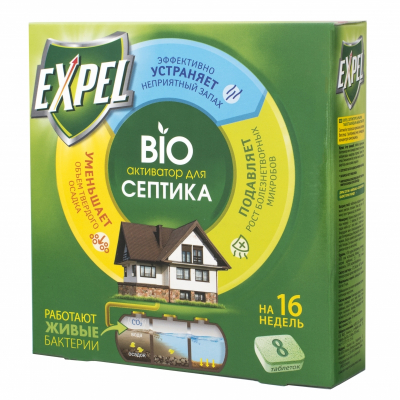 Изображение товара Биоактиватор Expel для дачных туалетов и септиков 8 шт Таблетки
