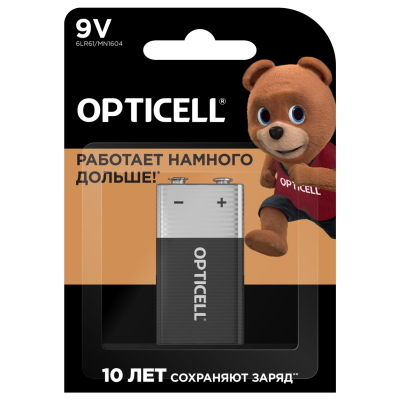 Изображение товара Батарейки Opticell Basic 9V 1 шт надежный источник питания для электроники