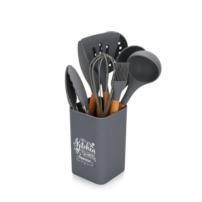 Изображение товара Набор кухонных приборов Fissman Florentin 9 предметов, силикон, бук