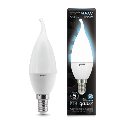 Изображение товара Светодиодная лампа Gauss Black Candle E14 9.5W 950lm 4100K для дома и офиса Изображение товара Светодиодная лампа Gauss Black Candle E14 9.5W 950lm 4100K для дома и офиса