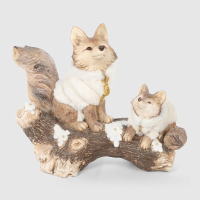 Изображение товара Светящаяся фигура Лиса на бревне Delux 52х22х42 см