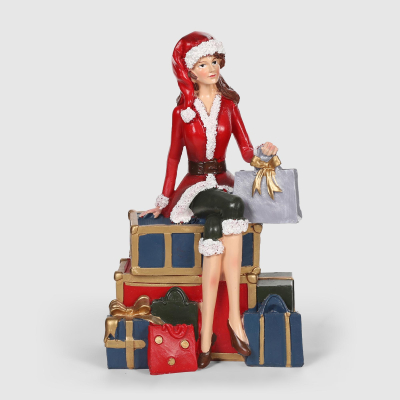 Изображение товара Фигура декоративная Delux Quanzhou Девушка с подарками 11х7,5х18 см