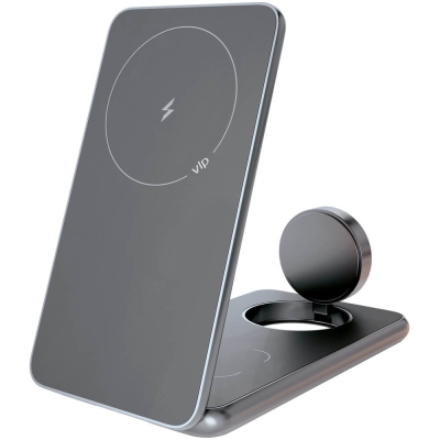 Изображение товара Беспроводное зарядное устройство VLP Alum Power 3 in 1, тёмно-серый (1092001)