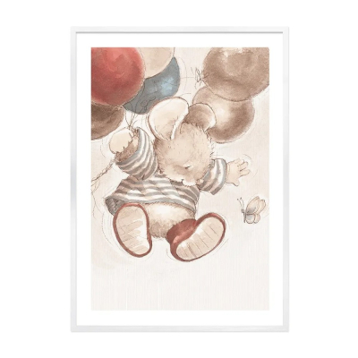 Изображение товара Постер Лакарт Дизайн Мышонок в белой деревянной раме 50х70 см