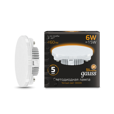 Изображение товара Gauss LED GX53 6W 460lm 3000K теплый светодиодная лампа