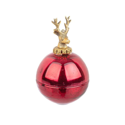 Изображение товара Свеча Bizzotto nygleam красная с золотом 10 см декор и уют