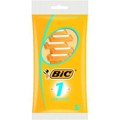 Изображение товара Одноразовые бритвенные станки BIC 1 Sensitive 5 шт для мужчин и всех типов кожи