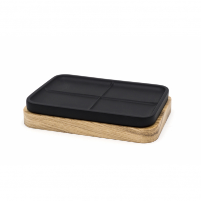 Изображение товара Мыльница Ridder Amara черная с бежевым 14х10х3,5 см