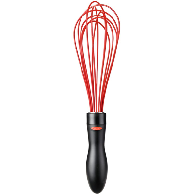 Изображение товара Венчик Oxo силиконовый с пластиковой рукояткой 26см, черно-красный Изображение товара Венчик Oxo силиконовый с пластиковой рукояткой 26см, черно-красный