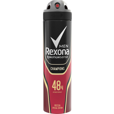 Изображение товара Антиперспирант Rexona Men Champions аэрозоль 150 мл с технологией Motionsense Изображение товара Антиперспирант Rexona Men Champions аэрозоль 150 мл с технологией Motionsense