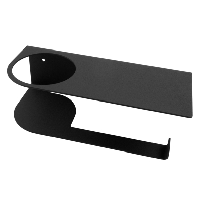 Изображение товара Держатель для туалетной бумаги Format с полкой, черный, сталь, Россия