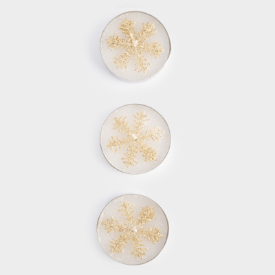 Изображение товара Свеча чайная Anna Lafarg золотистая снежинка 5 см 3 шт