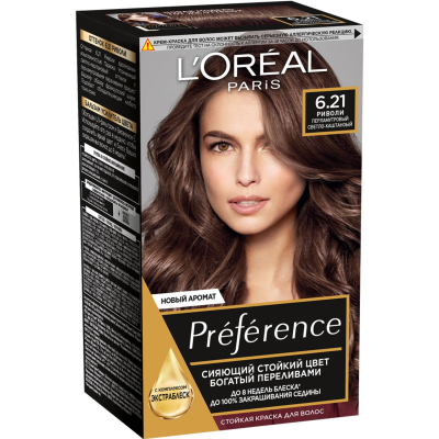Изображение товара Краска для волос L'Oreal Paris Recital Preference 6.21 Риволи Изображение товара Краска для волос L'Oreal Paris Recital Preference 6.21 Риволи
