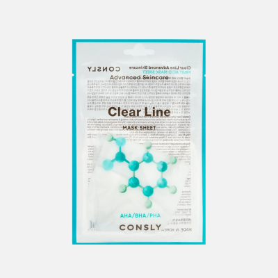 Изображение товара Маска тканевая для лица Consly Clear line с фруктовыми кислотами, 25 мл