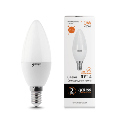 Изображение товара Лампа Gauss LED Elementary Candle 10W E14 3000K с мягким светом