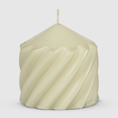 Изображение товара Свеча столбик витой Home Interiors светло-серый 6,8х7 см